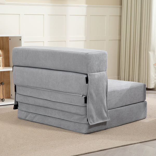 Bodensofa Schlafsofa klappbar aus Schaumstoff hellgrau