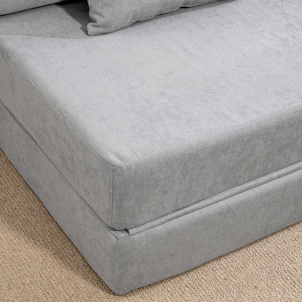 Bodensofa Schlafsofa klappbar aus Schaumstoff hellgrau