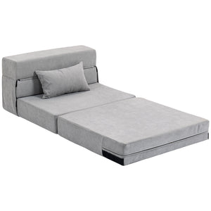 Bodensofa Schlafsofa klappbar aus Schaumstoff hellgrau