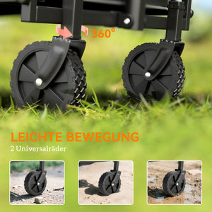 Bollerwagen Handwagen faltbar für Garten Strand bis 60kg schwarz