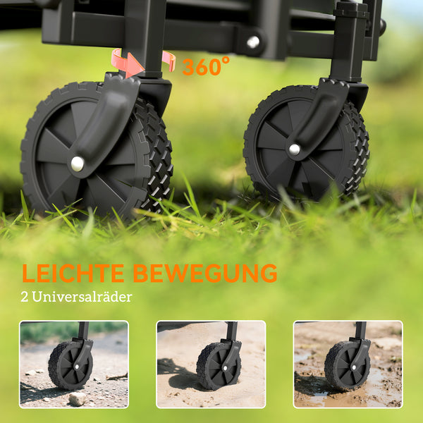 Bollerwagen Handwagen faltbar für Garten Strand bis 60kg schwarz