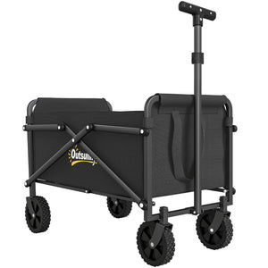 Bollerwagen Handwagen faltbar für Garten Strand bis 60kg schwarz