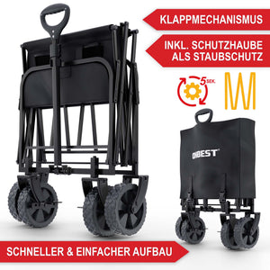 Bollerwagen faltbar mit 61 Liter Volumen Grau