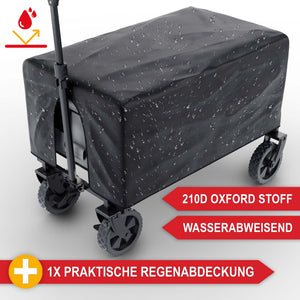 Bollerwagen faltbar mit 61 Liter Volumen Schwarz
