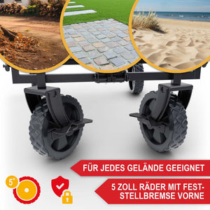 Bollerwagen faltbar mit 61 Liter Volumen Schwarz