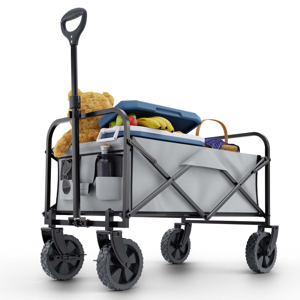 Foldable wagon with 61 liter capacity, black
