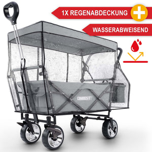 Faltbarer Bollerwagen mit Dach Grau