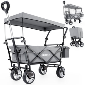 Faltbarer Bollerwagen mit Dach Grau