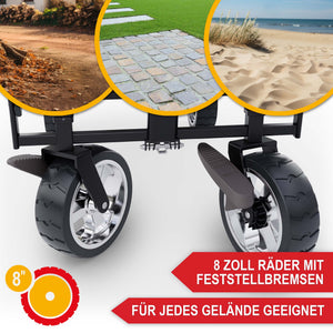 Faltbarer Bollerwagen mit Dach Schwarz