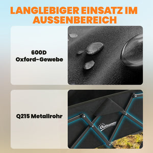 Bollerwagen faltbar mit verstellbarem Griff und Getränkehalter schwarz
