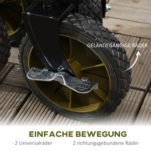 Bollerwagen klappbar mit Seitentaschen und Griff bis 120kg grün