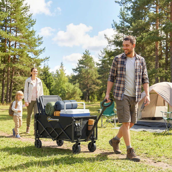 Bollerwagen faltbar für Garten und Transport mit Teleskopgriff