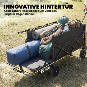 Bollerwagen faltbar für Garten und Transport mit Teleskopgriff