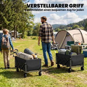 Bollerwagen faltbar für Garten und Transport mit Teleskopgriff