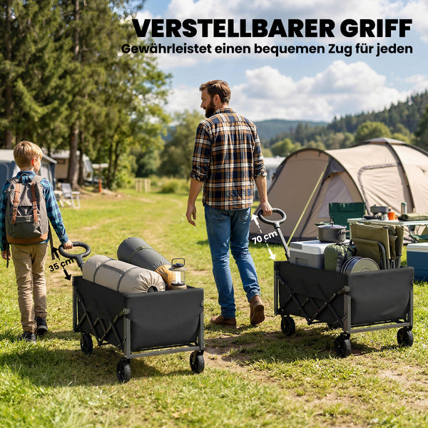 Bollerwagen faltbar für Garten und Transport mit Teleskopgriff