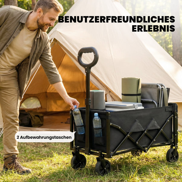 Bollerwagen faltbar für Garten und Transport mit Teleskopgriff