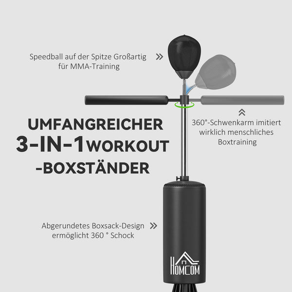 Boxsack mit Speedball und Reflexstange stehend höhenverstellbar