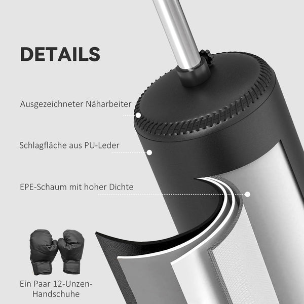 Boxsack mit Speedball und Reflexstange stehend höhenverstellbar