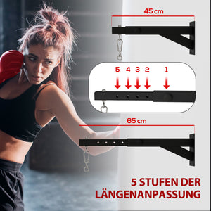 Boxsackhalterung Wandmontage längenverstellbar bis 60kg Stahl