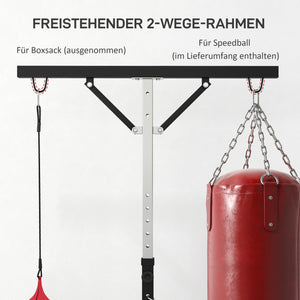 Boxsackständer mit Speedball höhenverstellbar aus Metall schwarz