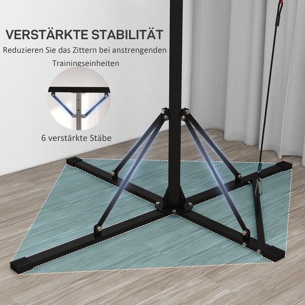 Boxsackständer mit Speedball höhenverstellbar aus Metall schwarz
