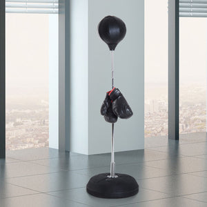 Boxset mit höhenverstellbarem Punchingball und Boxhandschuhen