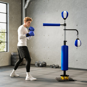 Boxstand mit Speedball und Kickpolster höhenverstellbar