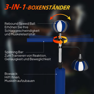 Boxstand mit Speedball und Kickpolster höhenverstellbar