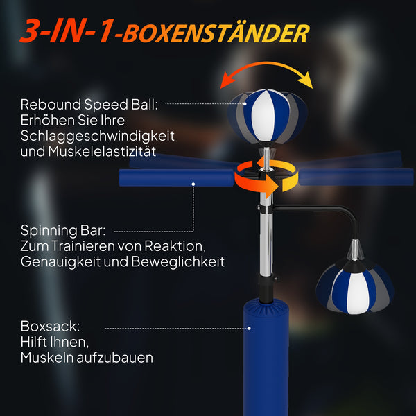 Boxstand mit Speedball und Kickpolster höhenverstellbar