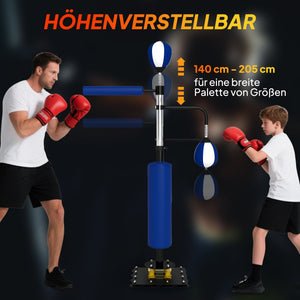 Boxstand mit Speedball und Kickpolster höhenverstellbar