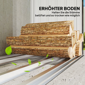 Brennholzunterstand Holzunterstand mit Schrägdach und Boden 150x67x150cm Stahl