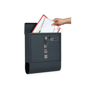 Mailbox with viewing window, grey