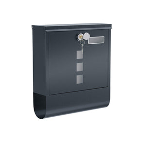 Mailbox with viewing window, grey