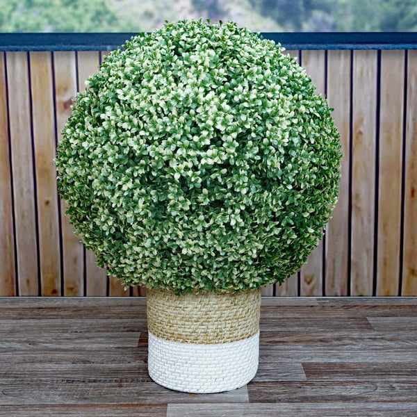 Künstlicher Buchsbaum Busch Ø 55cm, weisse Buchskugel Outdoor
