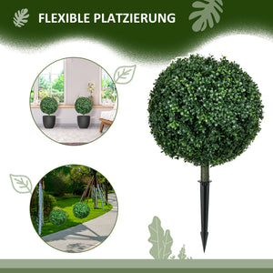 Buchsbaum Kunstpflanze 2er Set wetterfest pflegeleicht 70cm