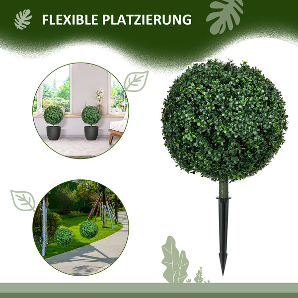 Buchsbaum Kunstpflanze 2er Set wetterfest pflegeleicht 70cm