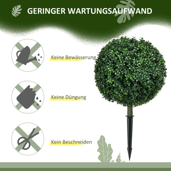 Buchsbaum Kunstpflanze 2er Set wetterfest pflegeleicht 70cm