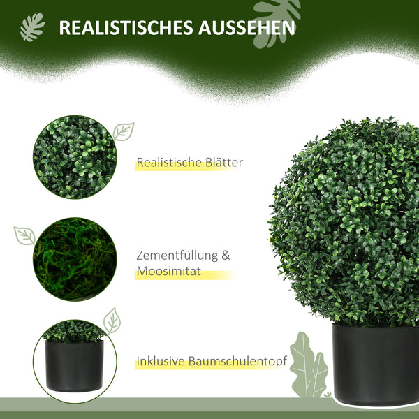 Buchsbaum Kunstpflanze kugelförmig 52cm