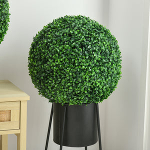 Set di 2 palline di bosso con protezione UV, piante artificiali, verde