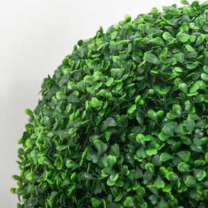 Set di 2 palline di bosso con protezione UV, piante artificiali, verde