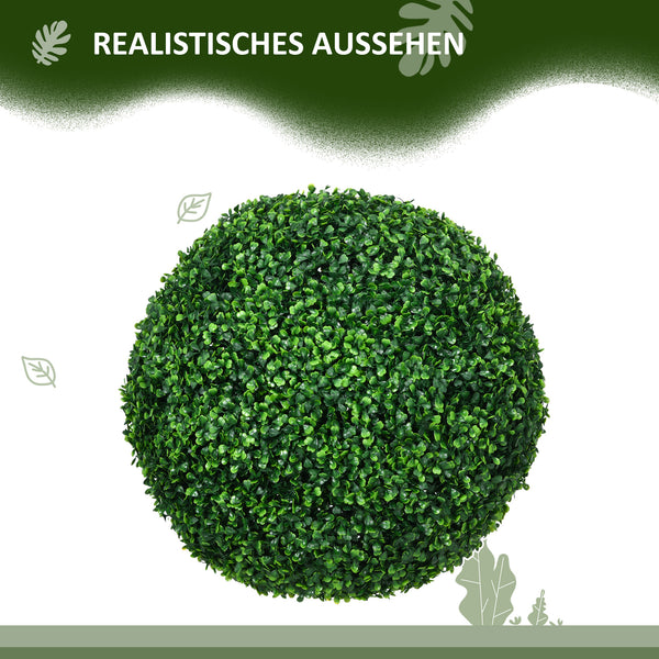 Buchsbaumkugel künstlich 2er-Set UV-Schutz Deko für innen aussen