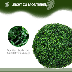 Buchsbaumkugel künstlich 2er-Set UV-Schutz Deko für innen aussen