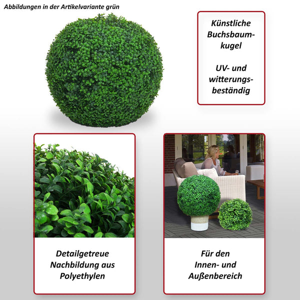 Künstliche Buchsbaumkugel lila Ø55cm Outdoor Dekopflanze