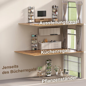 Bücherregal Standregal mit 5 Ebenen für Wohnzimmer Büro Metall
