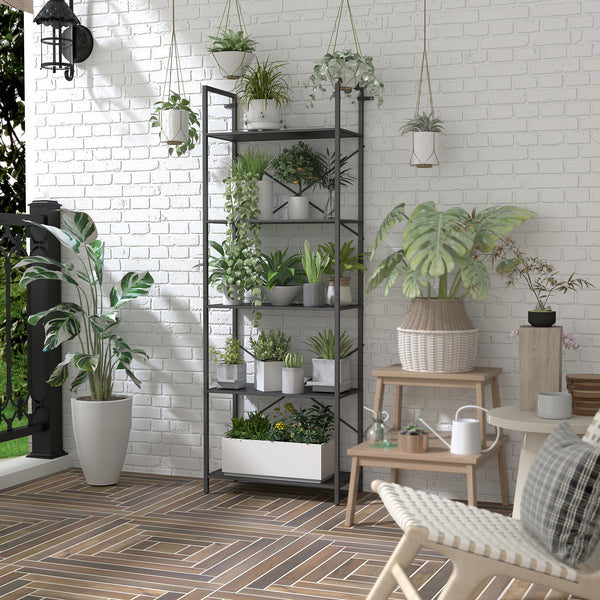 Bücherregal Standregal mit 5 Ebenen für Wohnzimmer Büro Metall