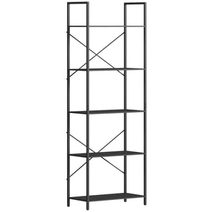 Bücherregal Standregal mit 5 Ebenen für Wohnzimmer Büro Metall