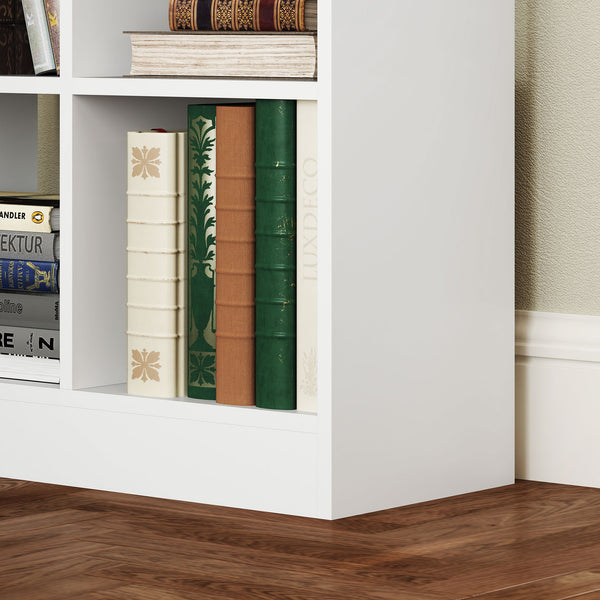 Bücherregal 9 Regale 1 Schublade mit Anti-Kippsicherung 60x26x158cm Weiss
