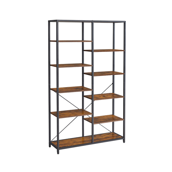 Bücherregal Aufbewahrungsregal mit 10 Fächern IndustrialVIBE
