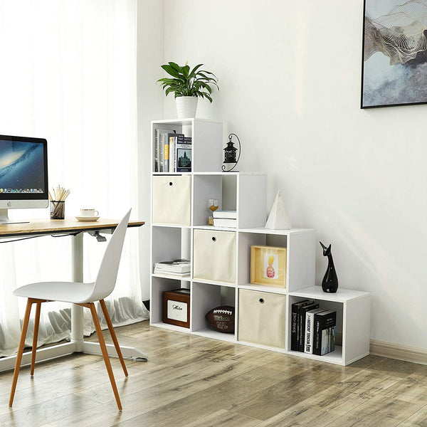 Bücherregal Aufbewahrungsregal mit 10 Würfeln freistehend