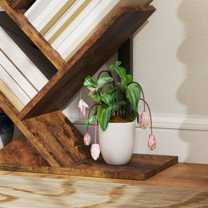 Bücherregal Standregal Baumform schmal rustikal für Büro